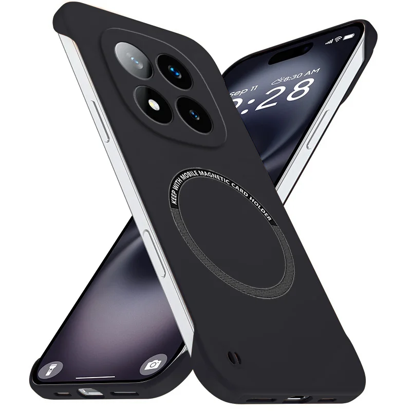 حافظة هاتف رفيعة مغناطيسية لهاتف Redmi Note 14 Pro Plus 5G بدون إطار غير لامعة مضادة للخدش غطاء كمبيوتر صلب RedmiNote14 درع مقاوم للصدمات #1