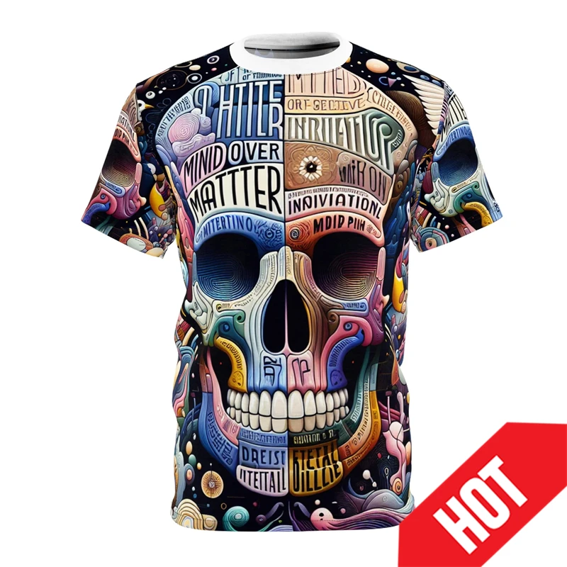 Newest Sugar Skull Pattern T-shirt For Men Casual Short Sleeve Tops Summer 3d Printed Novelty Skeleton Graphic Female T Shirts