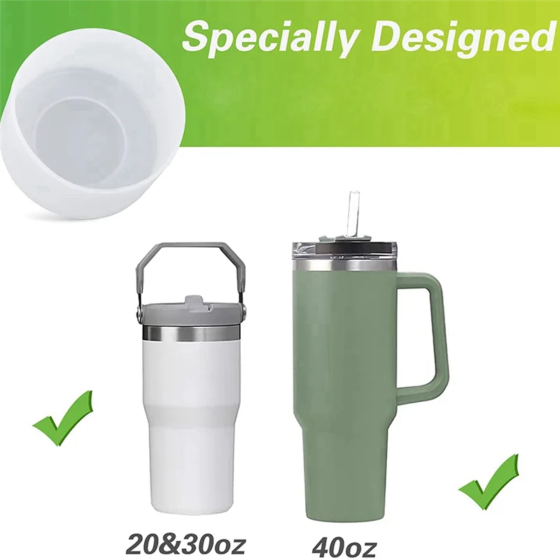 2Pcs Silicone Boot for Stanley 40 Oz Quencher Tumbler with Handle & Stanley IceFlow 20Oz 30Oz