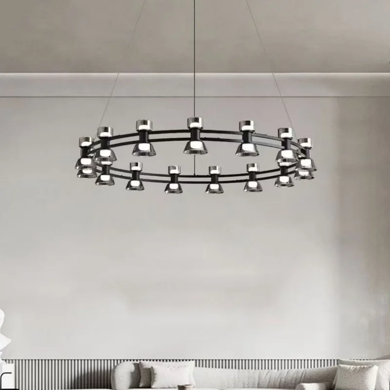 

Итальянский минималистичный подвесной светильник с креативными стеклянными кольцами для гостиных, столовых, спален и длинных обеденных столов