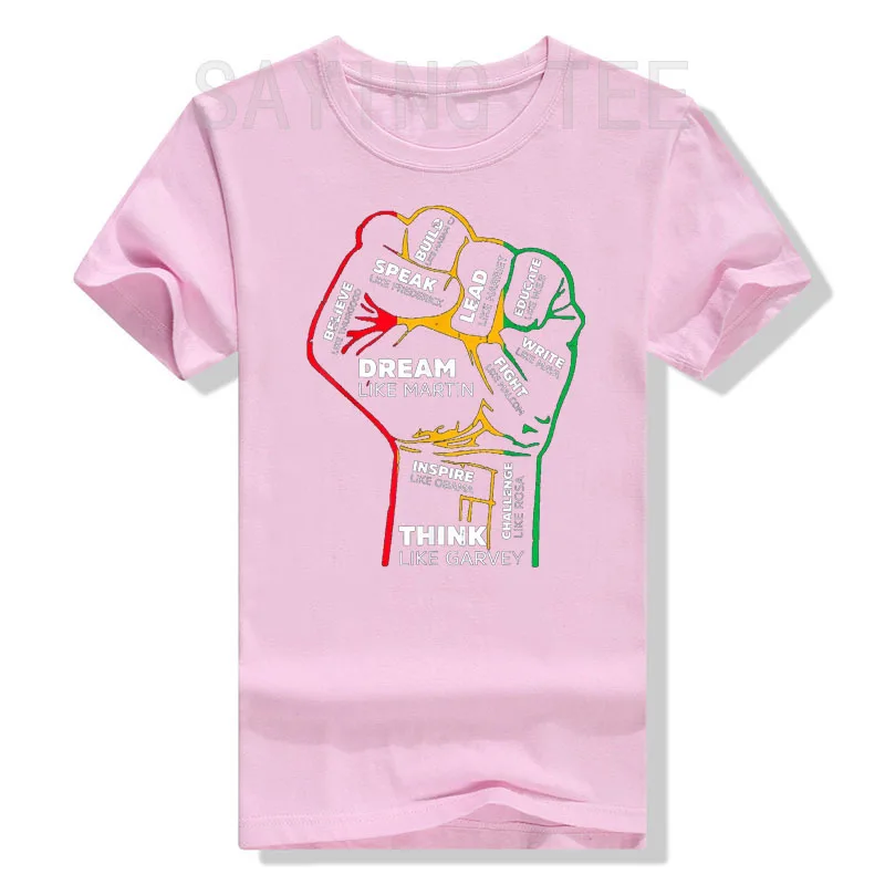 Inspiring Black Leaders Power Fist Hand Black History Month T-Shirt Cool Present for Women Men African Americans Graphic Tee Top