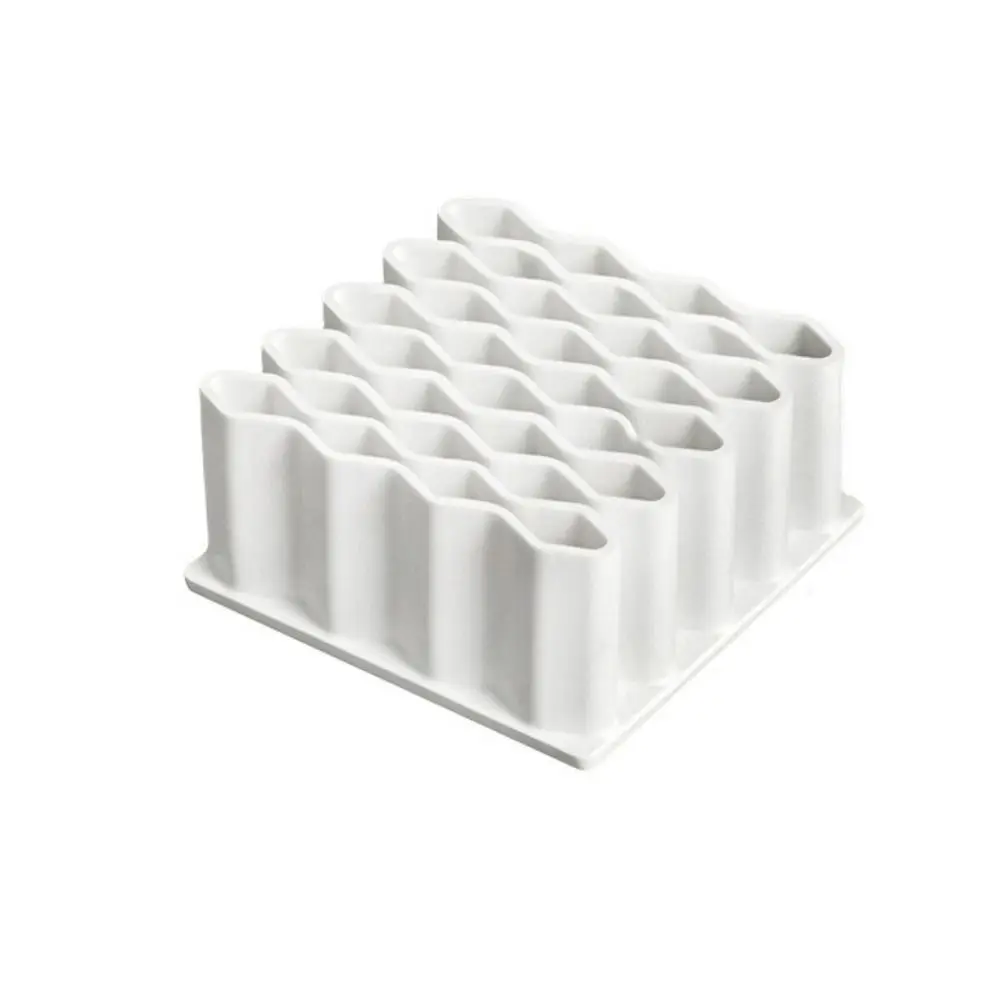 

Silicone Pencil Storage Rack Durable Large Capacity Desktop Pen Holder Wave Shape Cute Makeup Brush Organizer