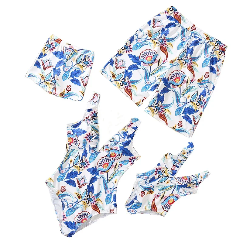 Family Matching Swimwear Women Baby Girl Swimsuit Boys Men Shorts Bathing Suit Mother And Daughter Matching Swimsuit