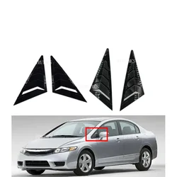 For Honda Civic Sedan 8th 2006-2010 Carbon Car Front Triangle Window Louver Side Shutter Blind Shades Cover Trim Sticker Vent