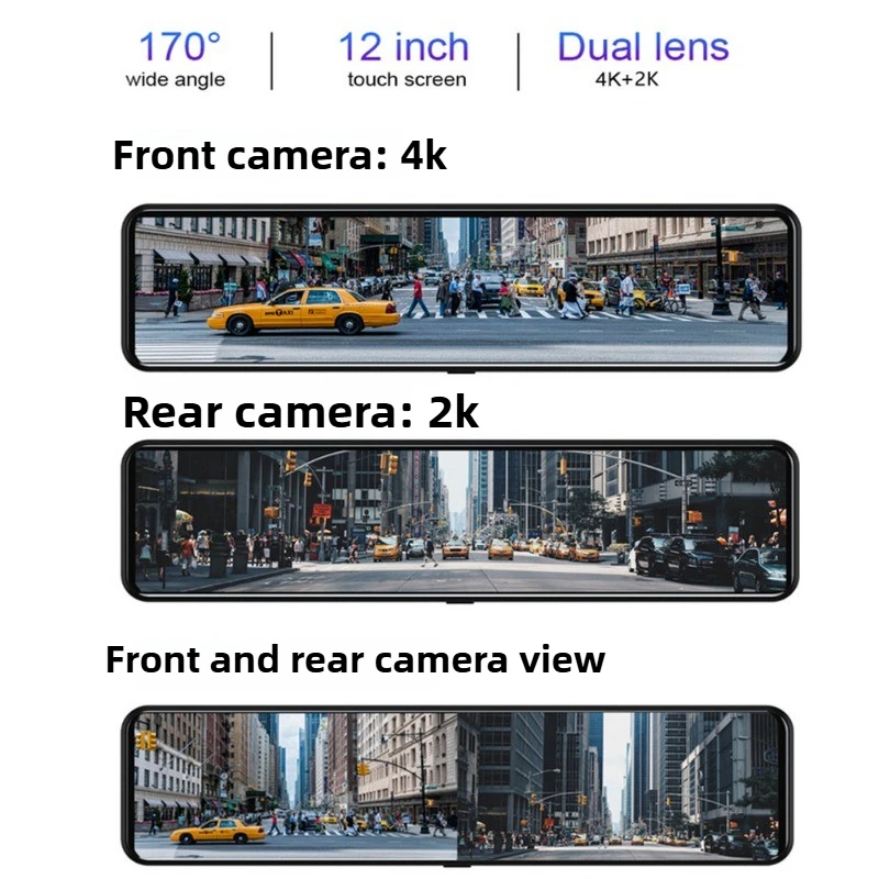 K12 Streaming Media Dash Cam Cross-Border GPS Tracking 11inch Front +Rear Dual Recording Ultra HD Night Vision DVR/Dash Camera