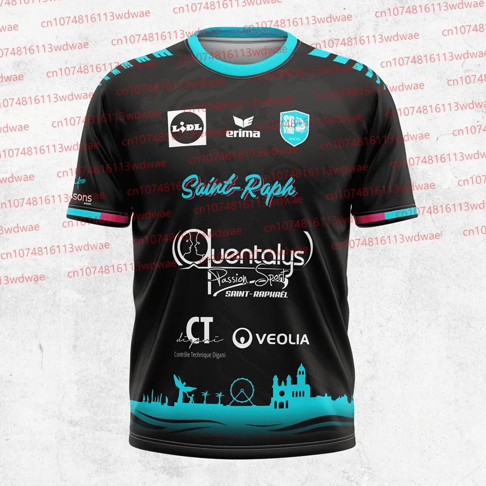 

Футболка для мужчин, 2026, Франция, Гандбольная рубашка Saint-Raphaël Var, молодежная детская спортивная одежда, тренировочная форма, дышащий комплект из джерси для гандбола