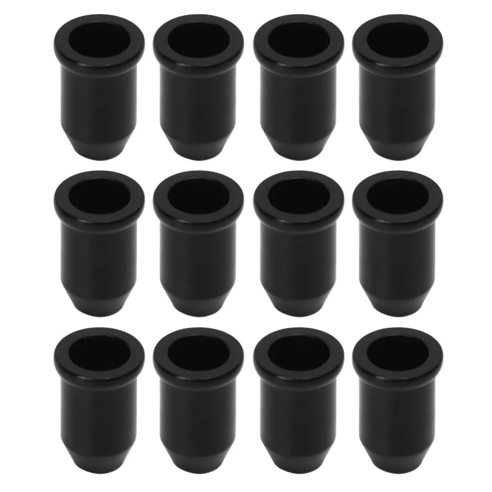 12pcs Metal ​Guitar Ferrules​ ​Through Body Gold/Black/Silver ​Mounting Buckle​ ​String Ferrules ​Mounting Buckle ​String Cap​