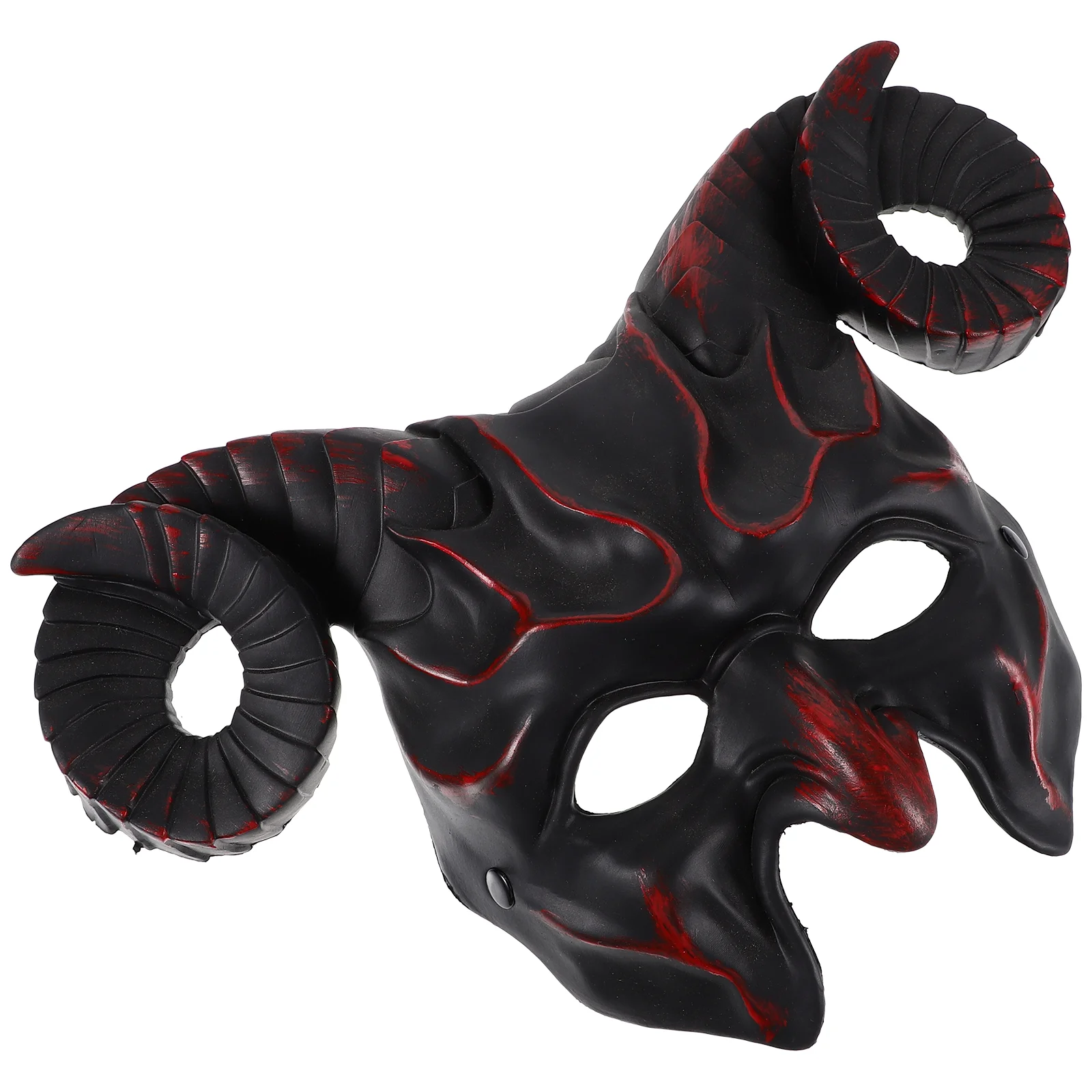 Máscara de cuerno de Halloween, disfraz de Cosplay, accesorio de mascarada, máscara facial de plástico para fiesta