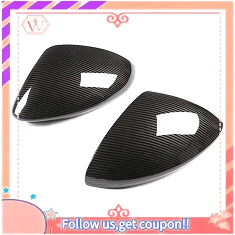 

Durable Car Side Rearview Mirror Caps Cover Carbon Fiber Style For Alfa Romeo Stelvio 2017-2020