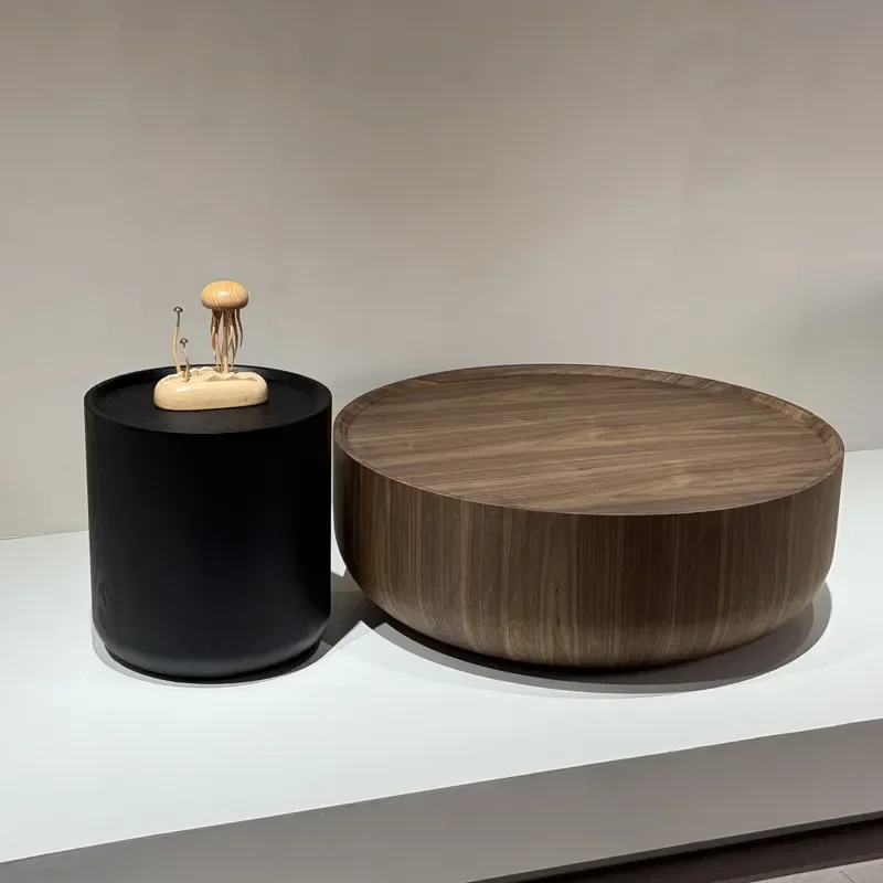 The coffee table living room is made of high-end black walnut