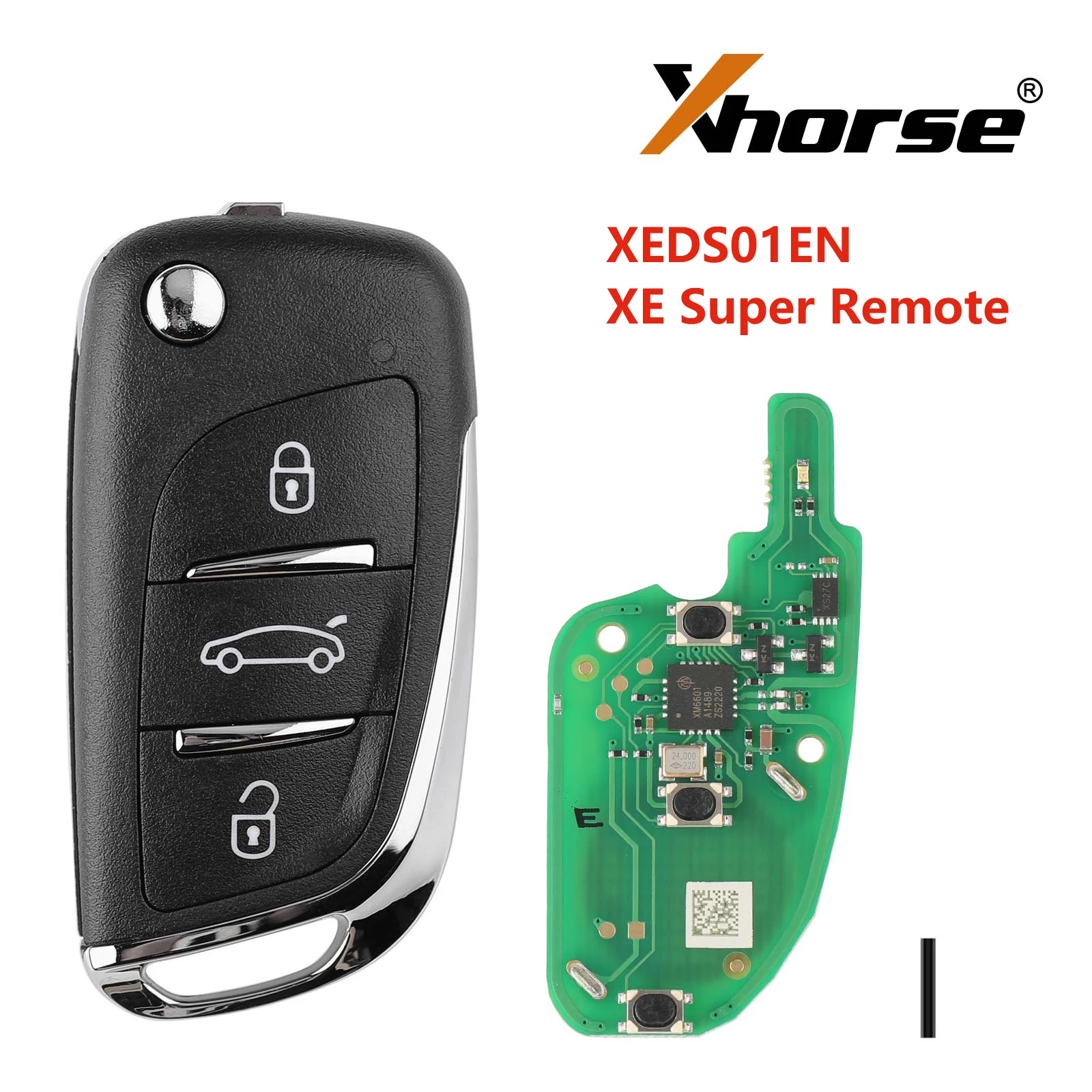 

Xhorse 3 Buttons Universal Super Remote Key XEDS01EN DS Style For VVDI2/VVDI MINI Key Tool Max Transponder English