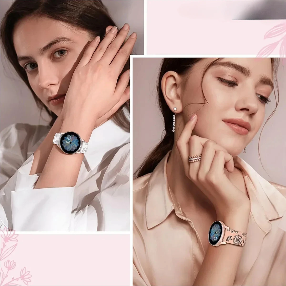 20mm Silicone Strap For Samsung Galaxy Watch 7/6/5/4 44 40mm 5 Pro 45 wo-Tone Dandelion Band for correa Galaxy Watch 6 4 classic