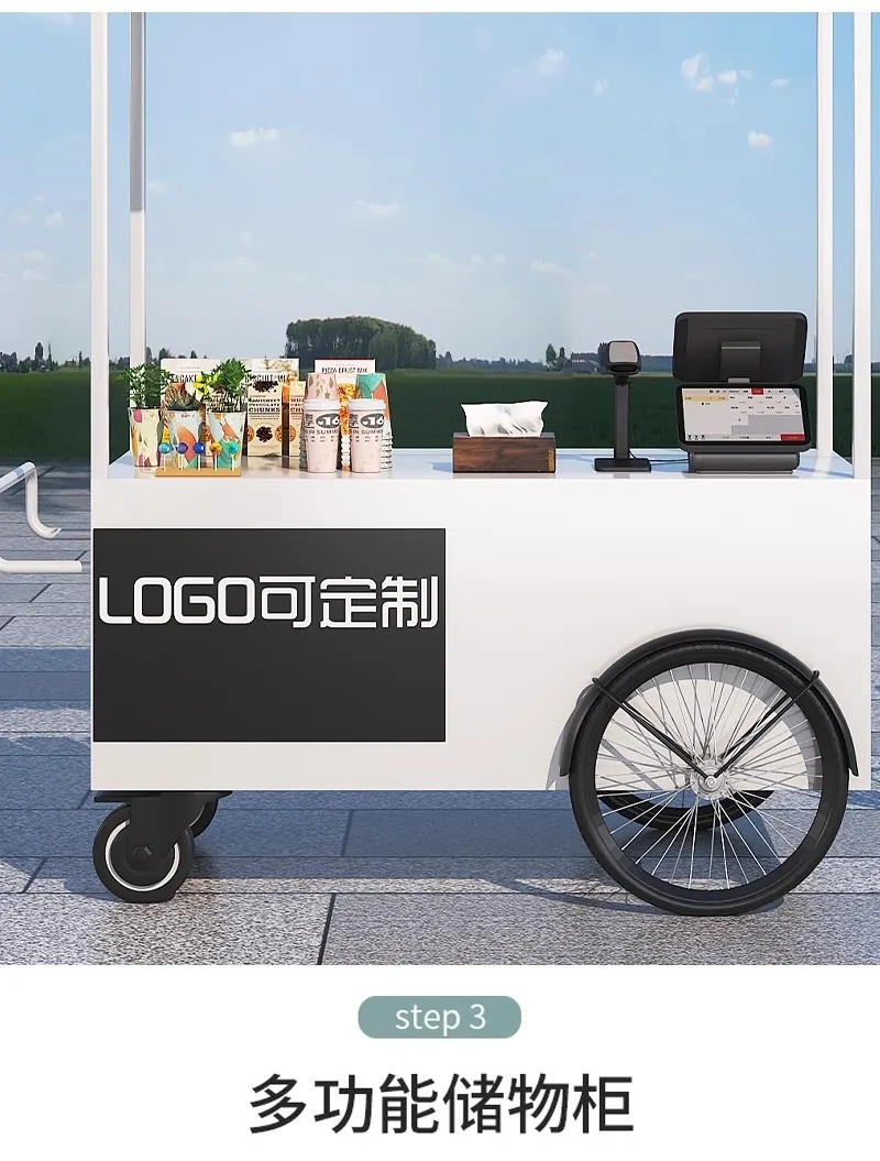 Imagem -05 - Outdoor Mobile Snack Stand Dining Carts Floor Floats Barracas Mercado Noturno Iron Art Sales