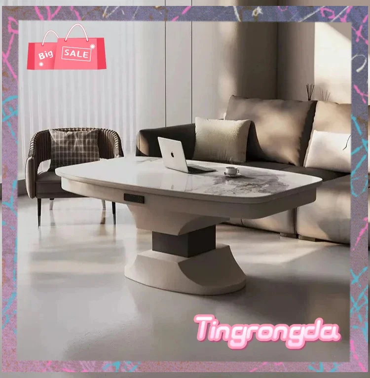 Y Light luxury automatic lifting coffee table dining table dual-purpose living room