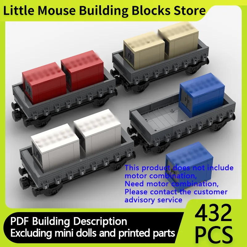 

Набор для сборки модульных железнодорожных вагонов-контейнеров из строительных блоков MOC: модель городского автомобиля, технология модульной сборки, детские праздничные подарки, игрушки для сборки