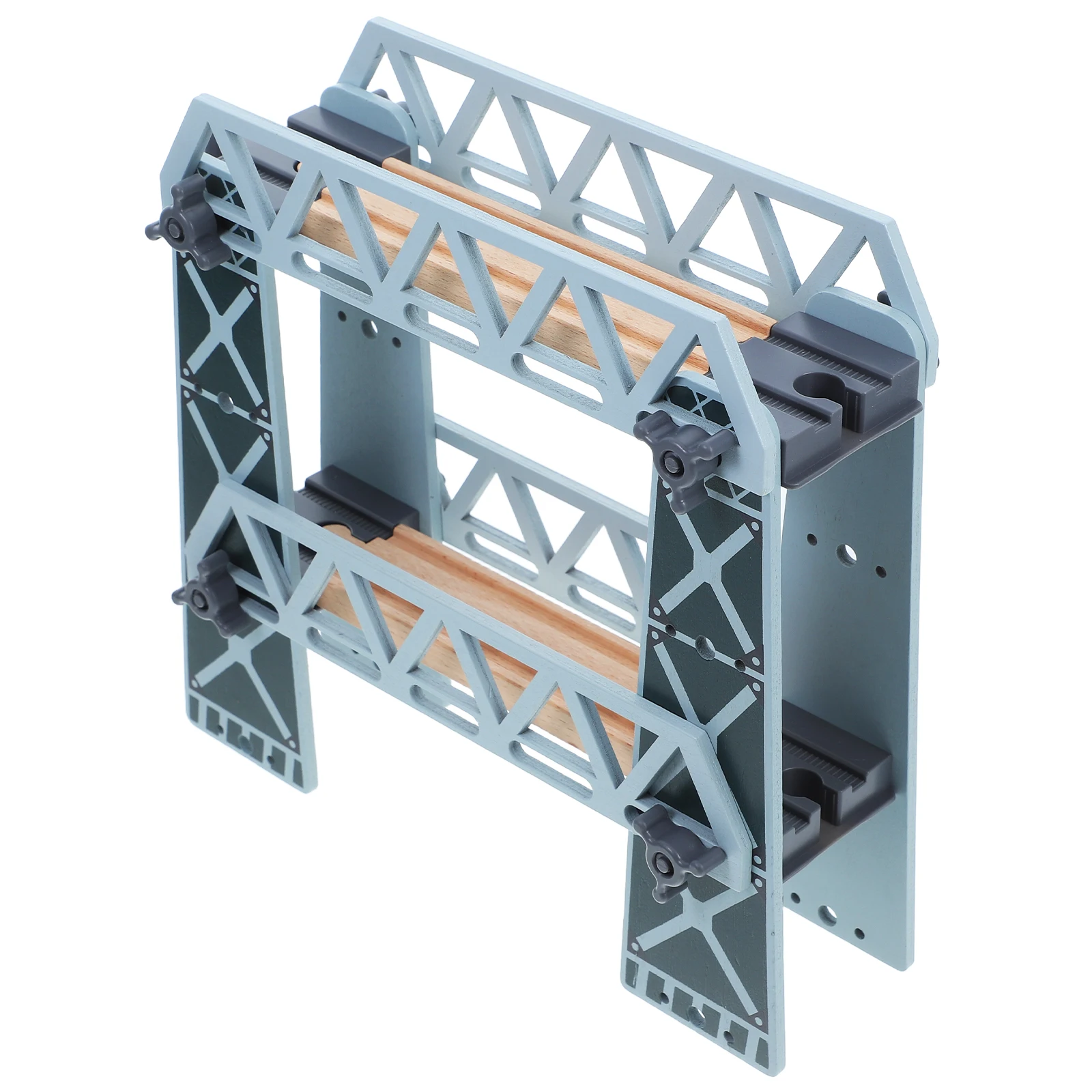 

Wooden Train Bridge Track Accessories Compatible Train Set Toys 0 Scale Model Detachable Double Layer Bridge Wooden