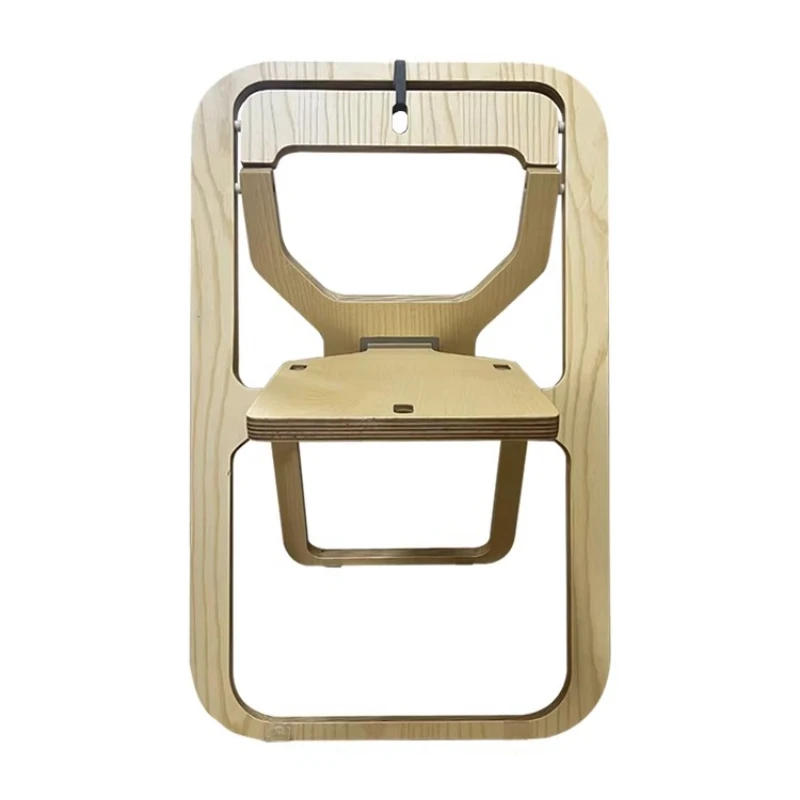 Flat Folding Chair Ultra-Thin Internet Celebrity Dining Chair Home Creative Small Family Back Chair Outdoor Indoor Stool