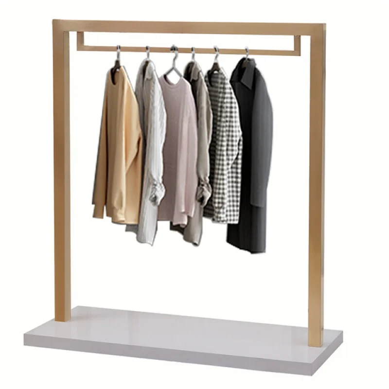Gold Clothing Store e Garment Display Rack, Stand Prateleiras, Loja de móveis, Design personalizado