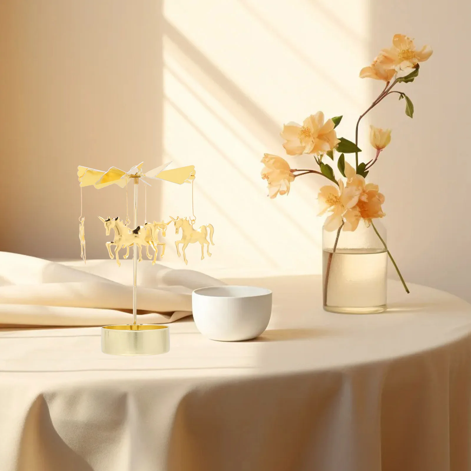 

Rotating Holder Iron Desktop Candlestick Decor For Home Party Wedding Christmas Dinner Table Centerpiece Decoration