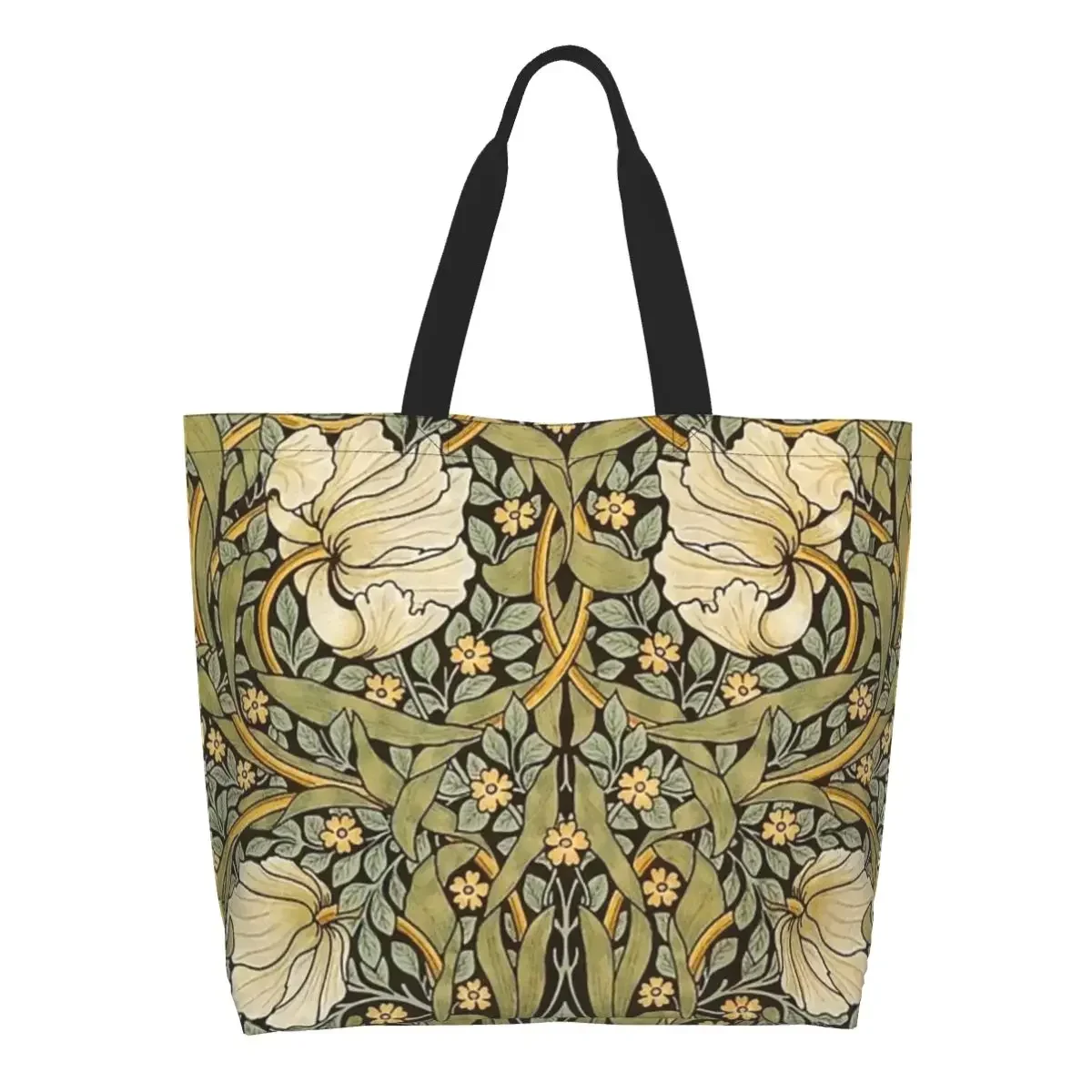 William Morris Pimpernel Canvas Shopping Bag Women Reusable Large Capacity Grocery Floral Textile Pattern Tote Shopper Bags