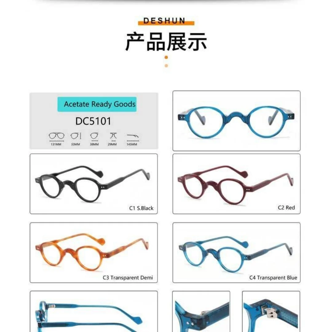 إطار النظارات البصرية مصمم العلامة التجارية يدوية الصنع البيضاوي النظارات قصر النظر وصفة طبية النظارات النسائية العصرية