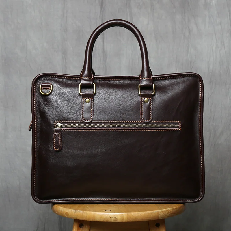 Nieuwe Vintage Geuine Lederen Horizontale Handtas Heren Eerste Laag Koeienhuid Grote Capaciteit Zakelijke Mode Cross Body Briefcase