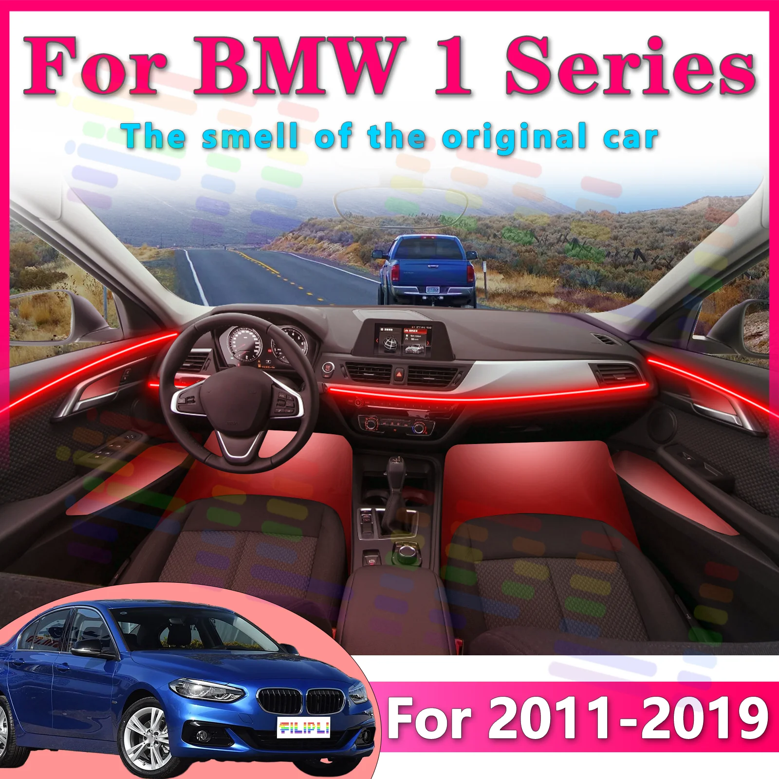 

For BMW 1series F20 F21 Make Morning Commutes More Energetic with Hidden LED Light Strips for Car Interiors Featuring 64s APP