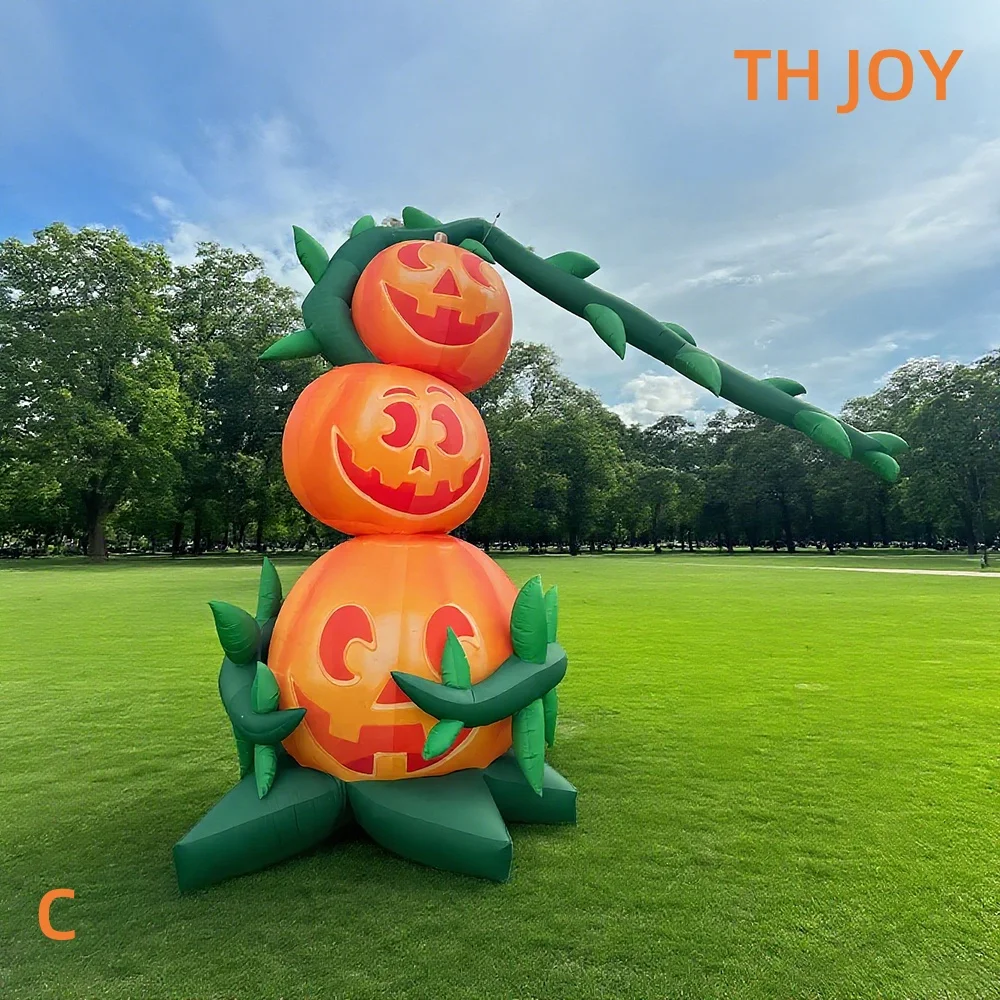 Arbre à citrouille gonflable d'halloween de 10 pieds et 3m de haut, modèle de plante de citrouille à soufflage d'air personnalisé pour la décoration