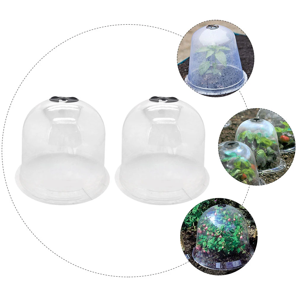 

2pcs Plastic Plant Protective Nursery Insulation Shelter Waterproof Snow-Proof Mini Greenhouse For Tomatoes Herbs