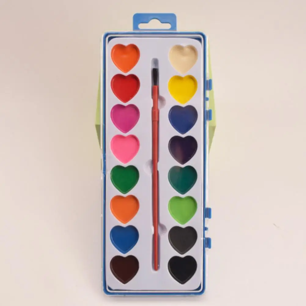 مجموعة ألوان مائية سهلة الاستخدام أطقم ألوان مائية محمولة للأطفال 6/12 قطعة طلاء محاصر قابل للغسل لمرحلة ما قبل المدرسة للأطفال