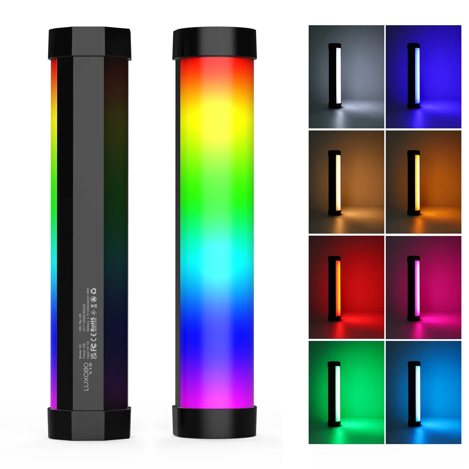 RGB Tube Light Handheld LED Photography Stick Video Fill Lamp 3000K-6000K Rechargeable Ambiant Lighting for TikTok YouTube Vlog