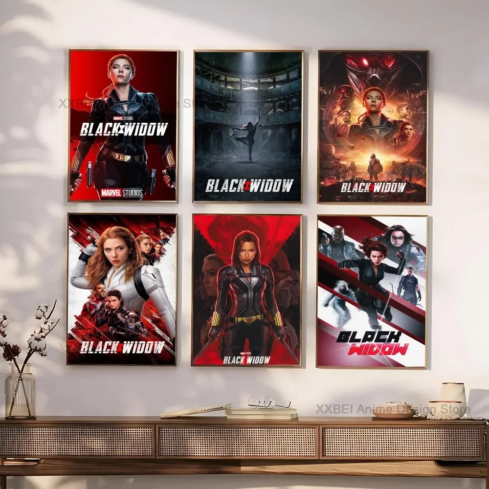 1pc Modern Interior Wall Decoration Hanging Painting Superhero Black Widow Movie Poster Stickers Bedroom Living Room Cafe Mural