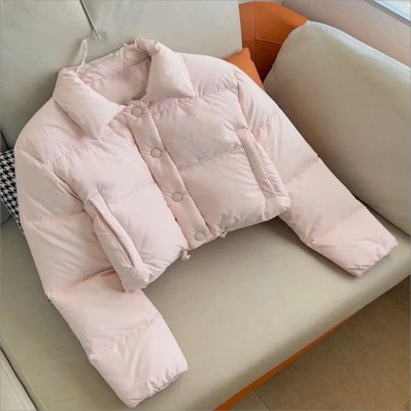 Winter Thickened Cotton-padded Coat Women's Puffer cotton Jacket Versatile Cropped Cotton Coat Trendy Student Outerwear