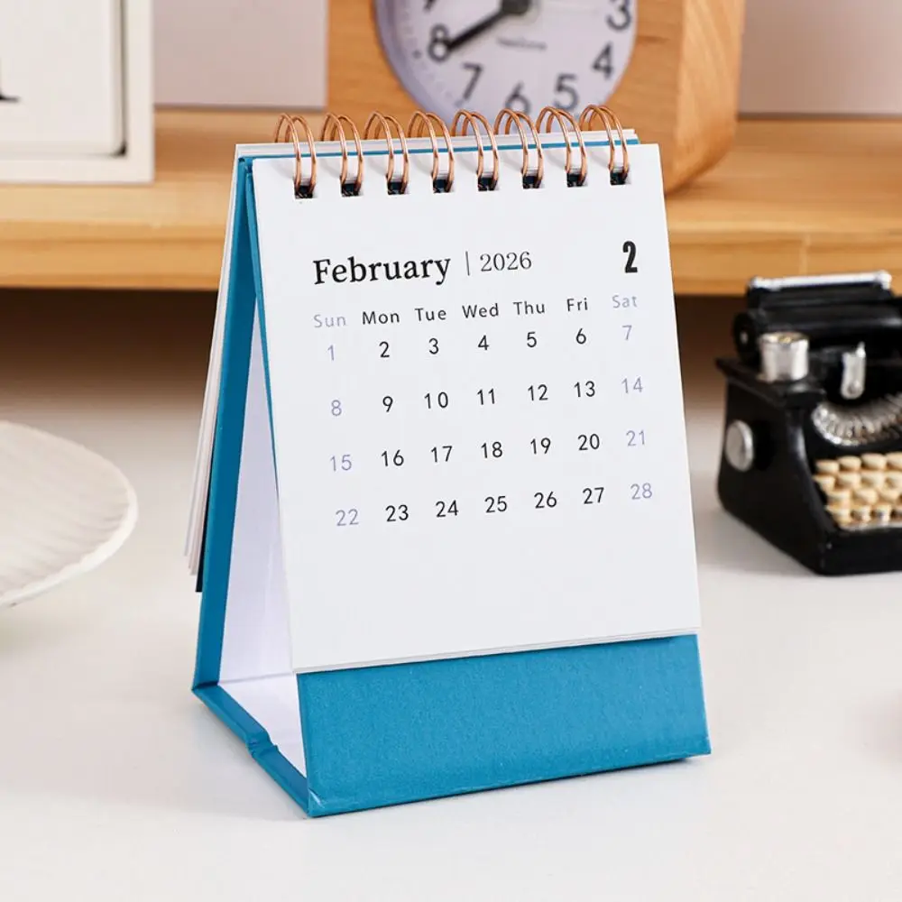 

Month Date Display 2026 Small Desk Calendar English Coil Binding Horse Year Calendar Simple Date Planner Schedule Planner