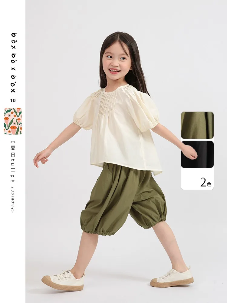 bo-kids-lantern-ort-pants-casual-outdoor-cotton-trousers-for-girls-summer-leisure-sports-middle-waist-pants