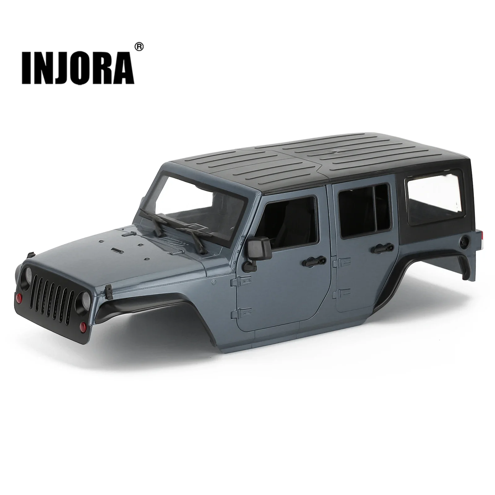 INJORA Unassembled 12.3inch 313mm Wheelbase Body Car Shell for 1/10 RC Crawler Axial SCX10 & SCX10 II 90046 90047 Jeep Wrangler