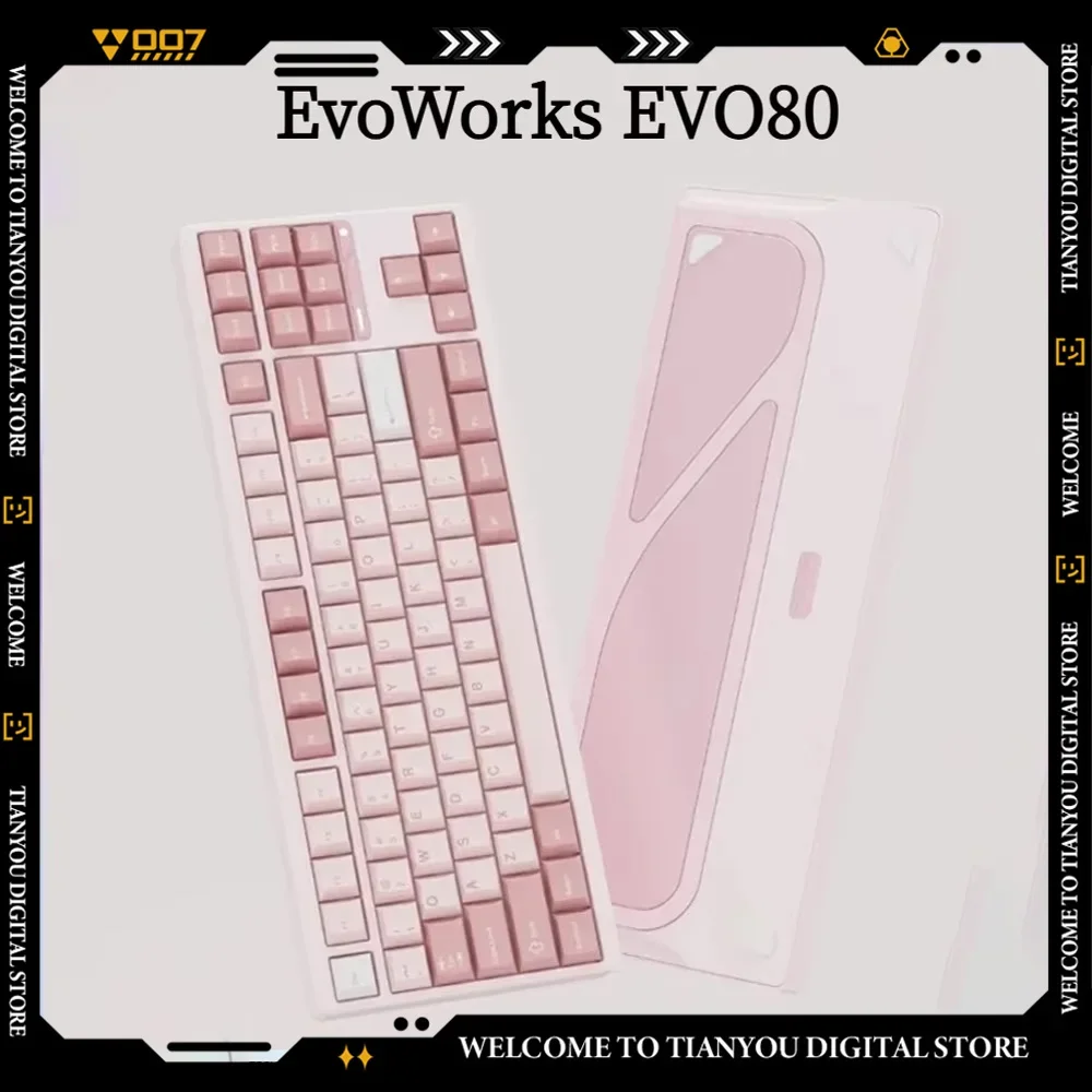 EvoWorks EVO80 Mechanical Keyboards Gaming Accessories Hot Swap Aluminium Alloy Tri Mode Custom Gaming Keyboard Ergonomics