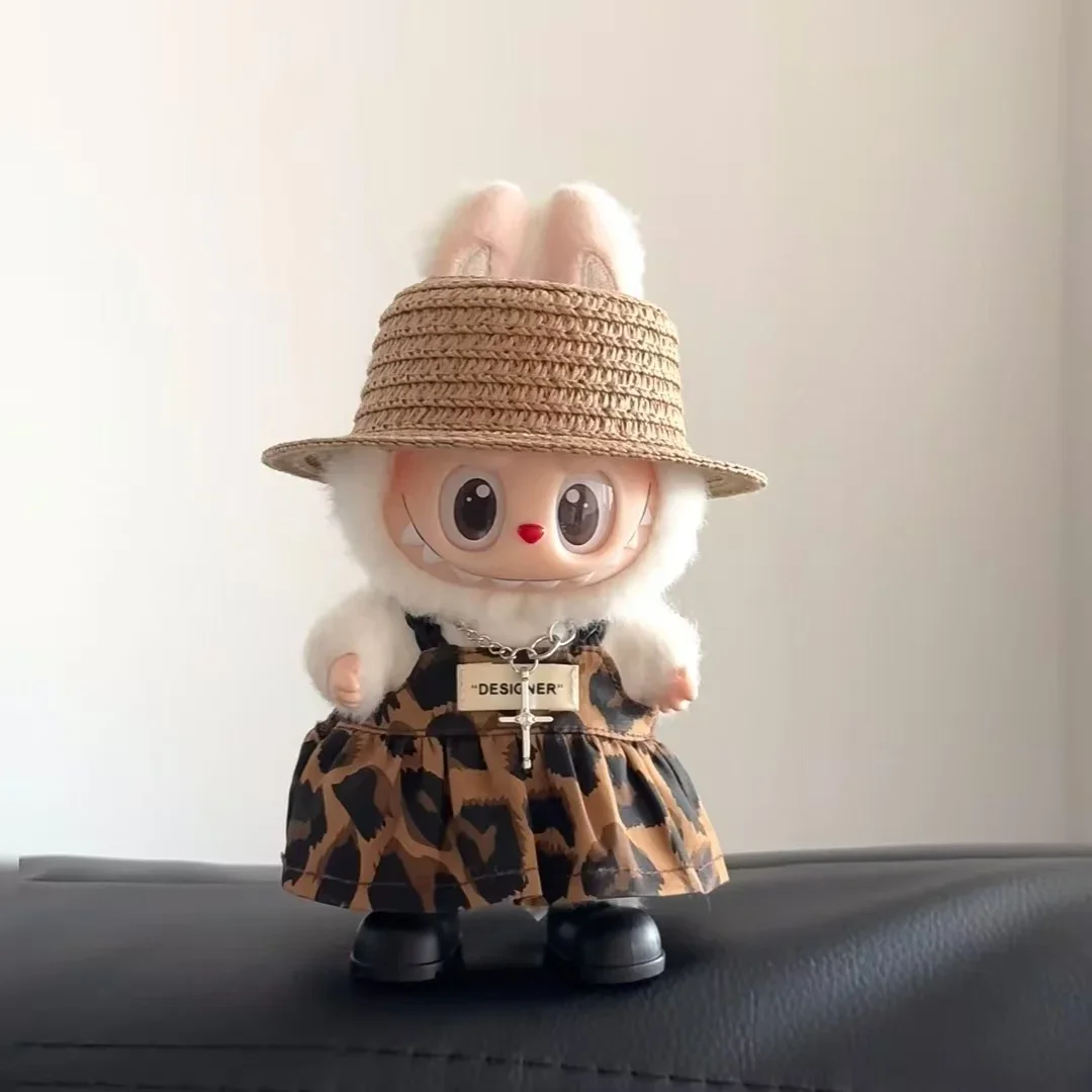 Doll Clothes Accessories for 17cm Labubu Dolls Baby Doll Lovely Pajamas With Eye Mask Stuffed Cotton Toy for Korea Star Kpop EXO