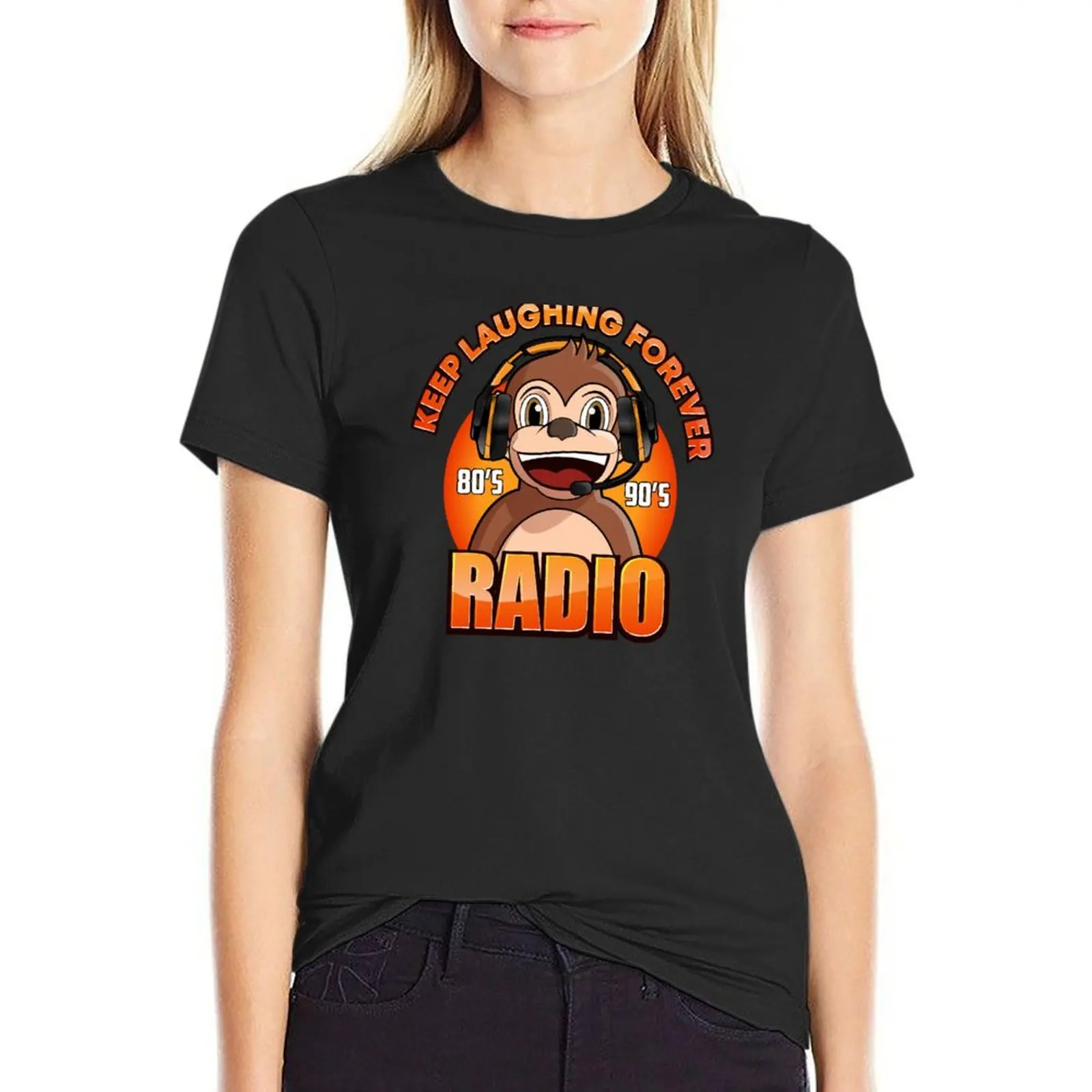 

Keep Laughing Forever Radio T-Shirt korean fashion lady clothes Aesthetic clothing summer tops tshirts for Women