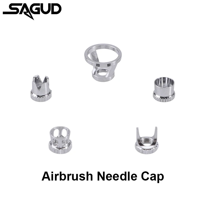 SAGUD Airbrush Nozzle Cap Accessories Replacement Tool Normal/Crown/Tomahawk/Splatter 5 Different Nozzle Cover Cap for Air Brush