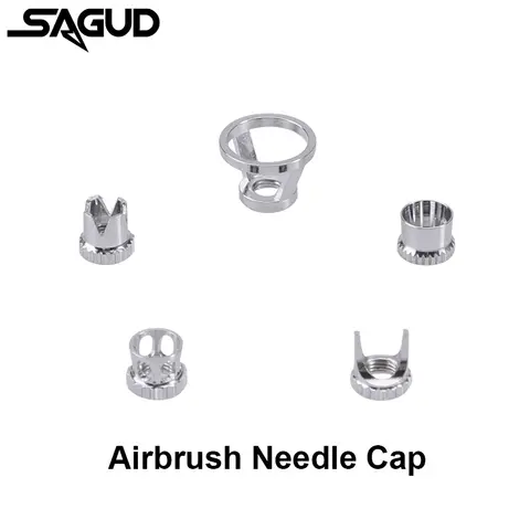SAGUD 에어 브러시 노즐 캡 액세서리 교체 도구 일반/크라운/토마호크/스플래터 에어 브러시 용 5 가지 노즐 커버 캡