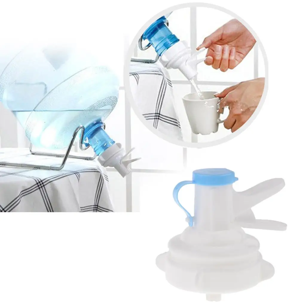 موزع مياه علوي لإبريق علوي غير ملولب مقاس 55 مم - صنبور حنفية لزجاجة مياه سعة 3 أو 5 جالون + غطاء للأوساخ