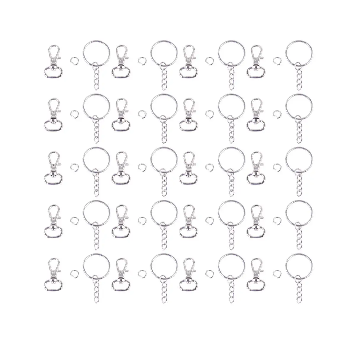 100Pcs Key Chain Decorative Set Premium Material Hanging Ring Key Hook Pendant for DIY Keychain Handbag School Bag Accessories