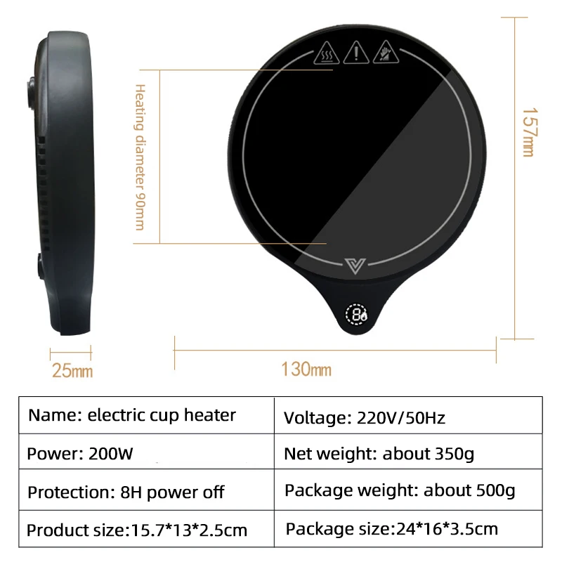 110V/220V Cup Heater 100°C Coffee Mug Warmer Hot Tea Makers Warmer Coaster Electric Hot Plate 5 Gear Heating Pad For Milk Tea