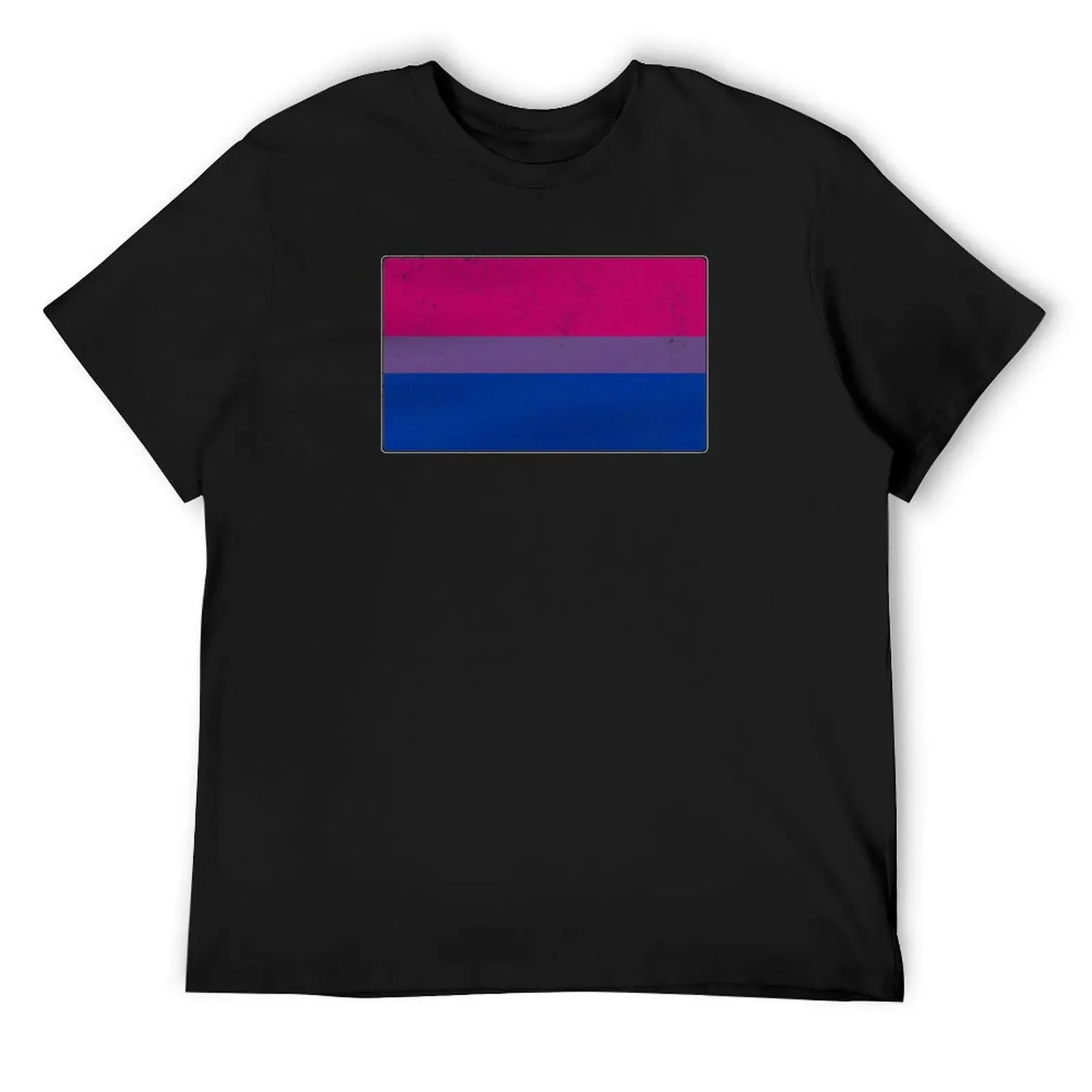 

Distressed Bisexual Pride Flag T-Shirt heavyweights baggy shirts anime clothes men tshirt