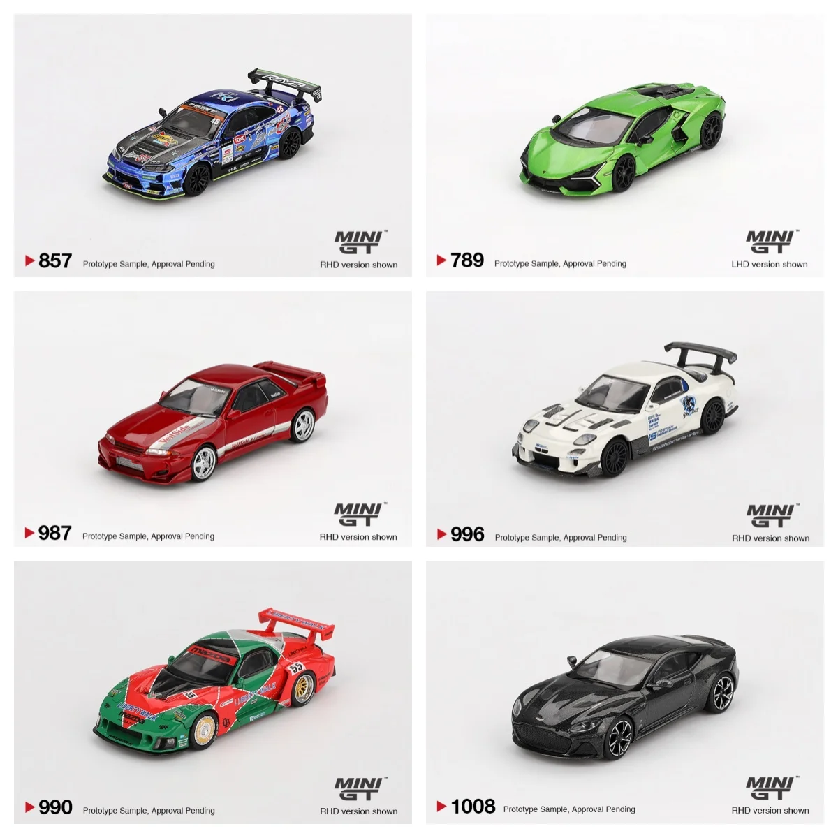 

MINIGT 1/64 975 Subaru Impreza WRC98 1008 Aston Martin 990 Mazda RX-7 Коллекция моделей автомобилей Украшение Игрушка