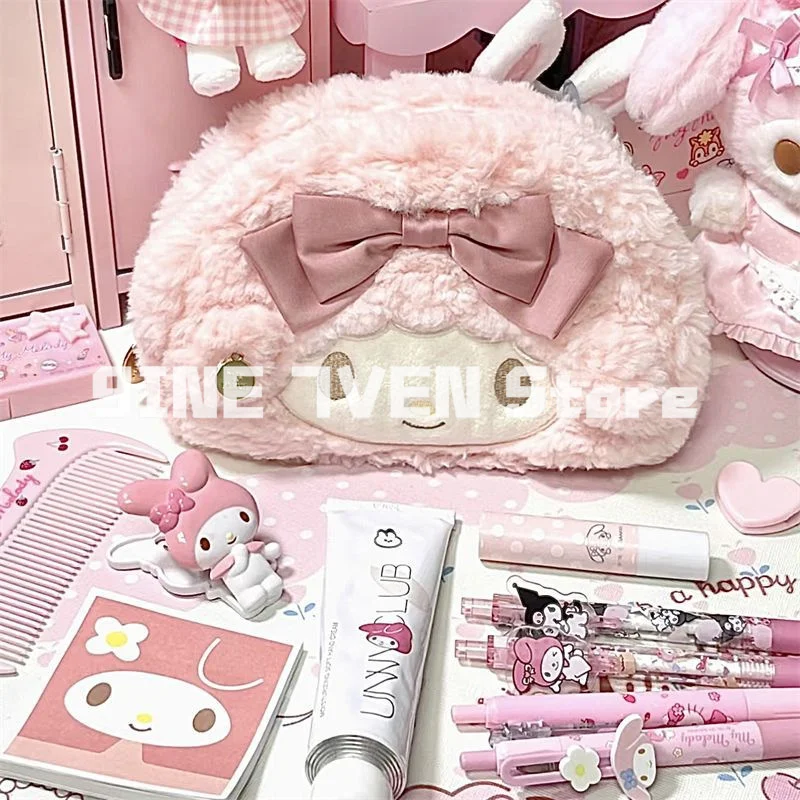 New Kawaii Pencil Case Soft Plush Pouch Pen Bag Large Capacity Korean Stationery Office Supplies Cute Things For School Girls