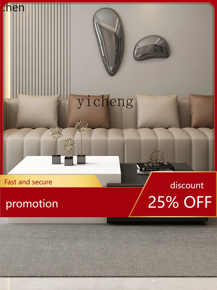 

YFY Stone Plate Coffee Table Light Luxury Modern Simple Small Apartment Square Coffee Table Designed by a Maestro