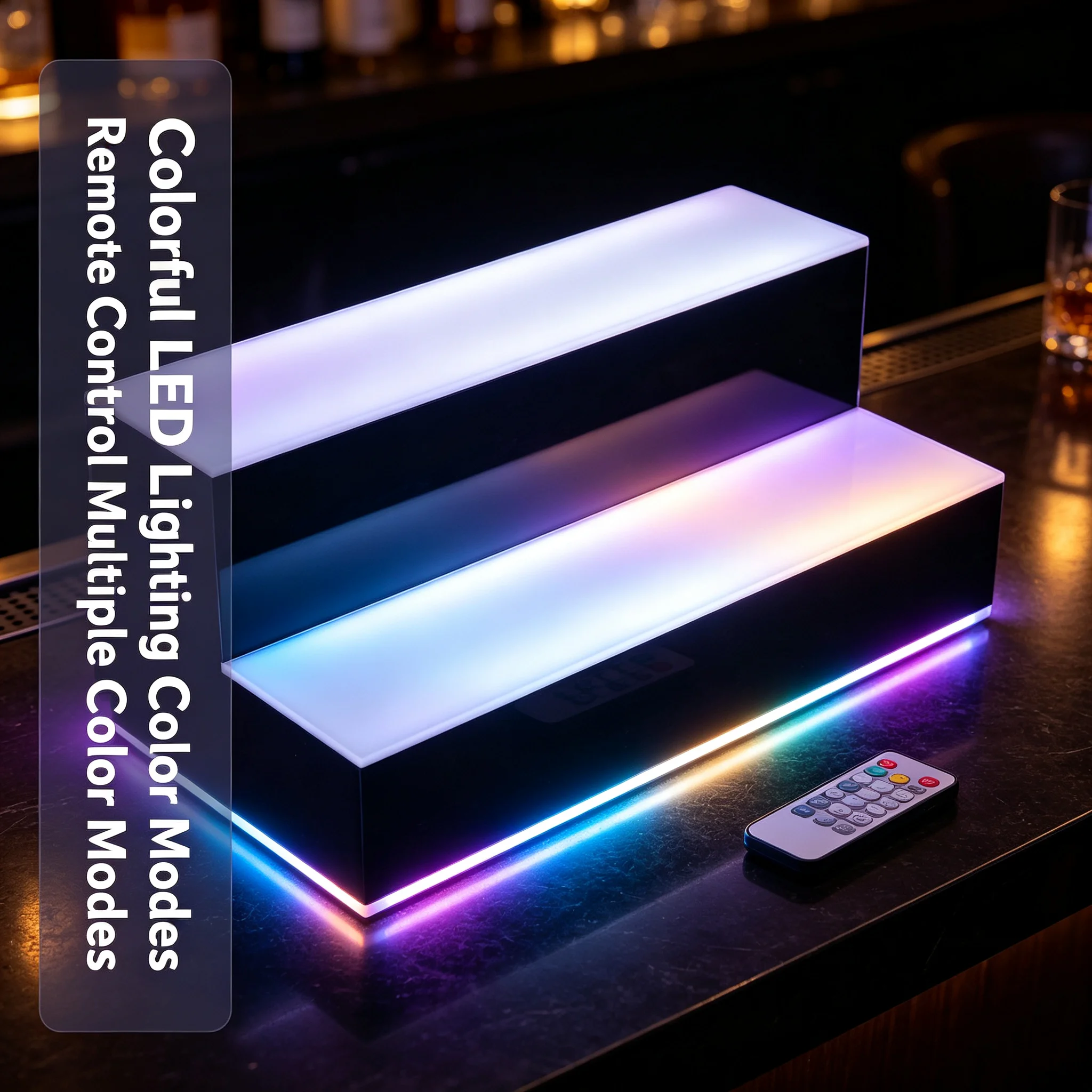 LED Lighted Liquor Bottle Disp - Home Bar Stand ulasan dan harga