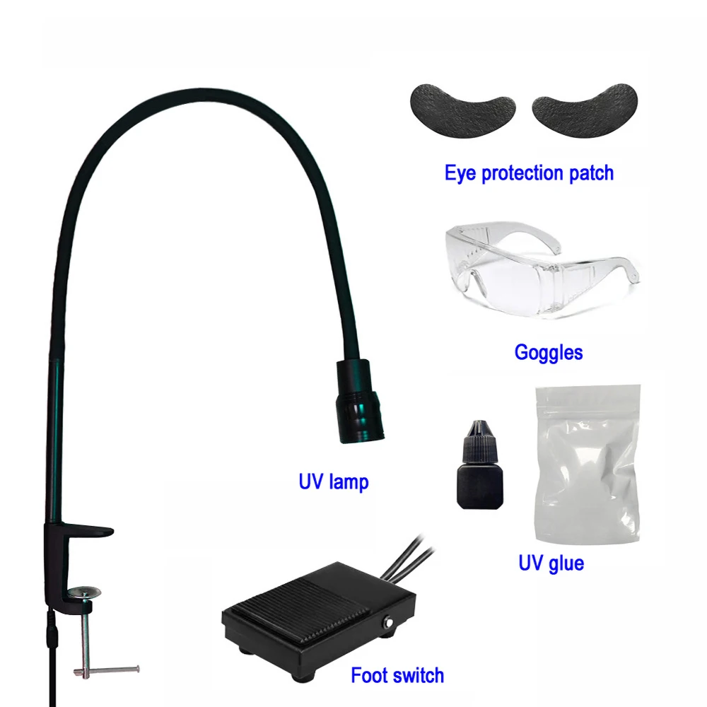 10W desktop verstelbare paars licht wimperschoonheidslamp, valse wimperverlenging UV-lijmuithardingslamp, LED-fototherapielamp